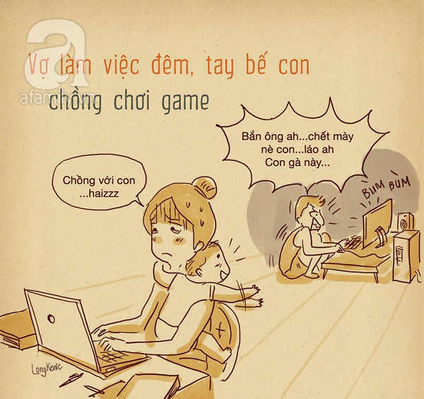 Chồng ơi, có ai đó vẽ chúng ta