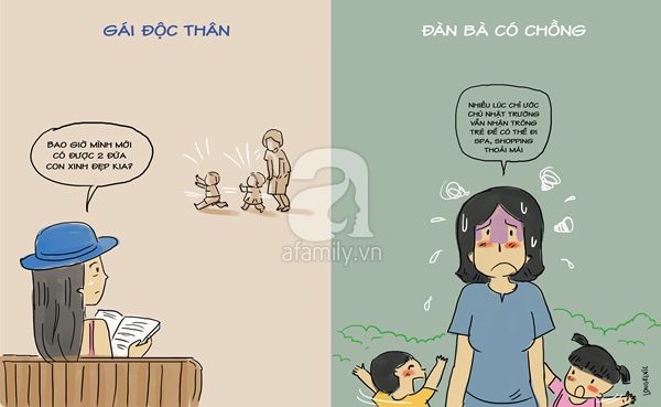 gái độc thân và đàn bà có chồng