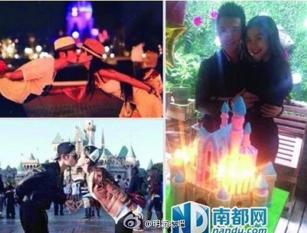 Huỳnh Hiểu Minh tình tứ dắt tay Angelababy đi chơi Disneyland 5