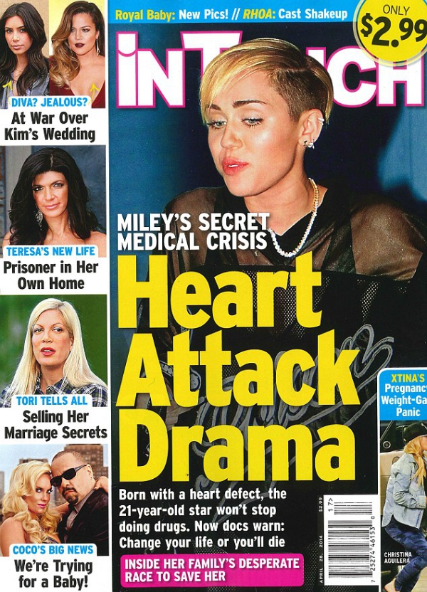 Miley Cyrus's health is deteriorating and there is a high risk of stroke 1