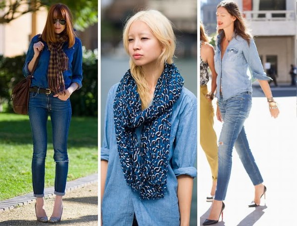 5 cách phối sơmi denim tới công sở ngày đầu thu 18