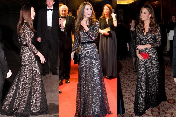 Kate Middleton mặc lại 1 chiếc váy dự tiệc tới... 3 lần 5