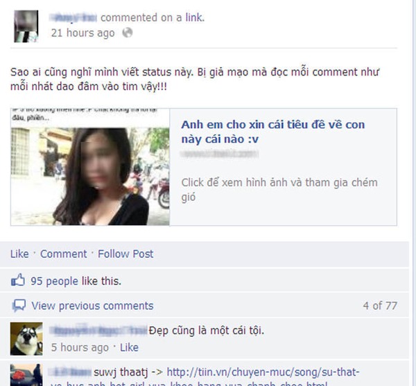 Hot girl trong status 