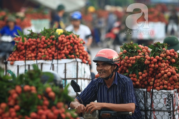 Giao thông tắc nghẽn vì người dân chở vải Lục Ngạn ùa ra khắp đường 21