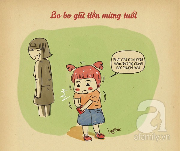 Trẻ nhận tiền mừng tuổi Tết