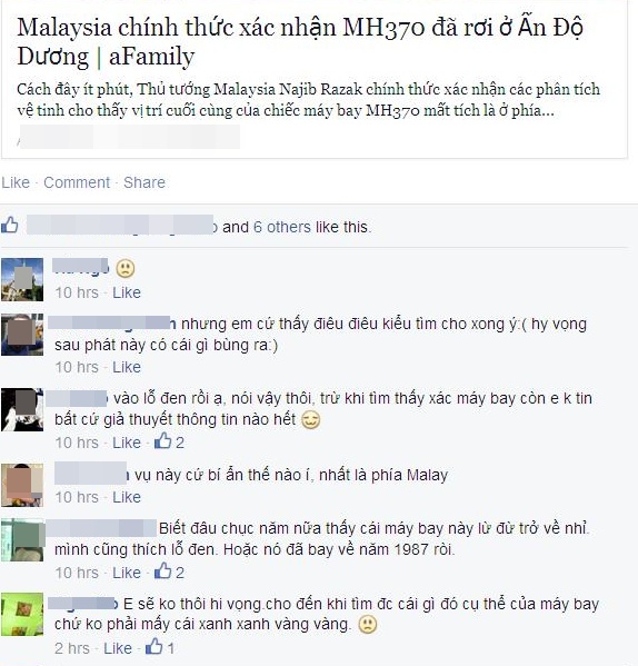 Cư dân mạng bàng hoàng không tin MH370 rơi ở Ấn Độ Dương, không ai sống sót 2