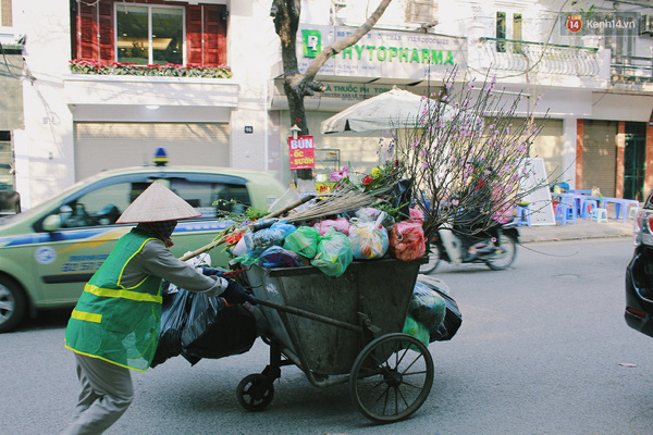 Mùng 6 Tết, những cành đào tiền triệu đã vứt la liệt ngoài vỉa hè - Ảnh 2.