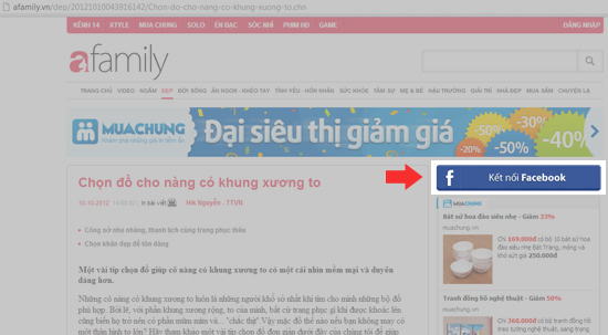 Chia sẻ tin lên Facebook từ Afamily