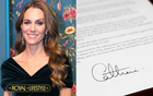 Lộ diện chữ ký hiếm hoi của Vương phi Kate
