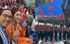 Vợ chồng Tăng Thanh Hà - Louis Nguyễn chia sẻ khoảnh khắc xúc động từ khán đài theo dõi Lễ diễu binh, diễu hành 30/4