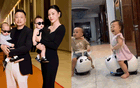 Cặp song sinh nhà Phương Oanh - Shark Bình thích thú với chiếc "siêu xe" đầu đời, giá chỉ vài trăm mà lượn khắp nhà không chán