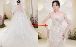 Không phải cô dâu nào cũng dám mặc: Váy cưới ngắn phá cách của Hồ Quỳnh Hương gây choáng ngợp