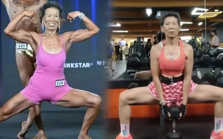Bã lão U80 có cơ bụng 6 múi, dù già nhất vẫn đoạt giải cuộc thi thể hình