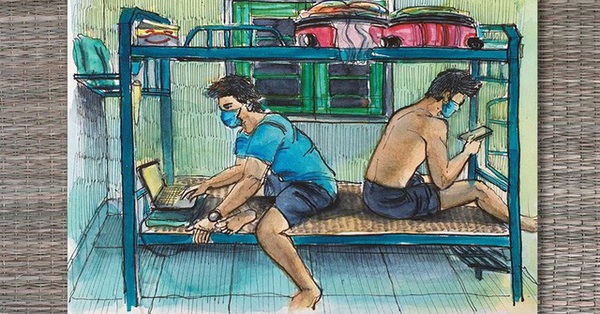 Du học sinh Anh vẽ tranh về cuộc sống của mình ở nơi cách ly, khoe được y bác sĩ chăm sóc tận tình từ bữa ăn tới giấc ngủ