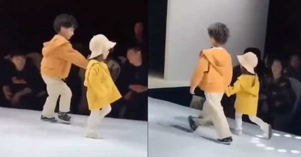 Thấy bạn diễn lơ ngơ trên sàn catwalk, cậu bé soái ca làm hành động quá đỗi ga lăng khiến dân tình muốn
