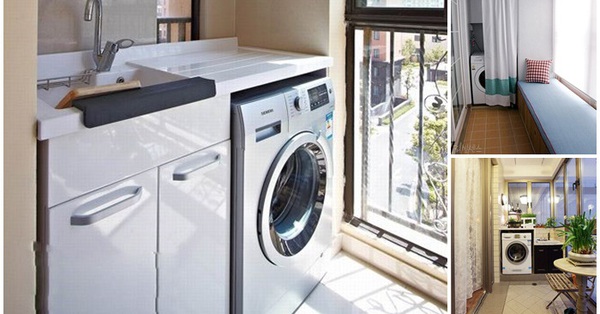 máy giặt để ngoài ban công chung cư