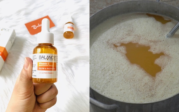 Loại serum vitamin C nổi tiếng bị làm giả trắng trợn, được trộn khuấy thô sơ trong nồi kinh ơi là kinh!