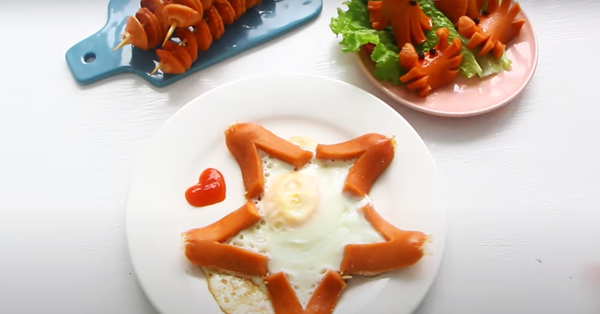 cách cắt xúc xích lốc xoáy