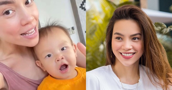 Ho Ngoc Ha flaunts clip of his son practicing super speech, but the real skin-no-makeup mother-of-three catches the eye