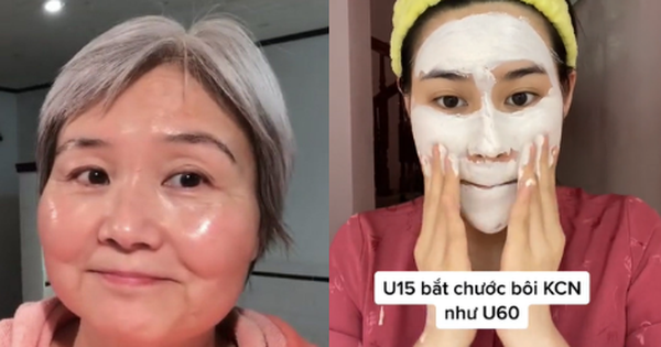Swing by the way of applying sunscreen of a 61-year-old grandmother