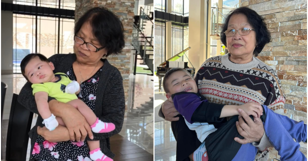 Dan Truong’s son and his grandmother caught the “5 years ago and now” trend, the old woman grew up, but the love was always there.