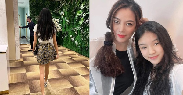 Truong Ngoc Anh posted a photo of “stealing” her daughter, Bao Tien’s supermodel legs took over “spotlight”