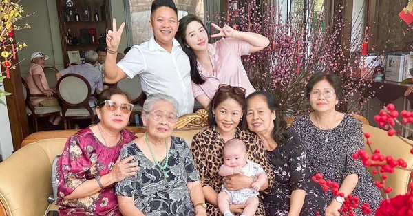 Bao Thy shows off a rare moment with her husband’s family, the appearance of her first son occupies the “spotlight”