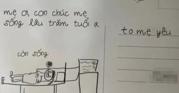 The boy wrote a letter wishing his mother a long life to be 100 years old, but the illustrations are too scary