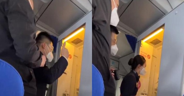 The plane was about to land, the flight attendant discovered that someone was still in the restroom