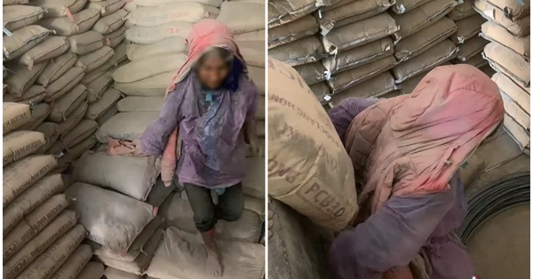 I feel sorry for the situation of a 60-year-old woman who still has to carry cement to make a living