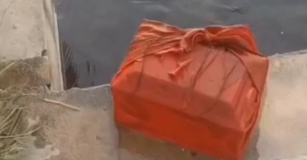 Thinking he had picked up a “treasure chest” in the river, the man quickly buried it in the ground