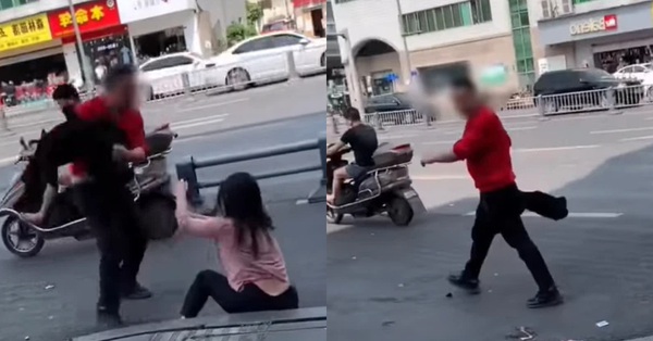 The husband ran away and left his wife to sit on the street