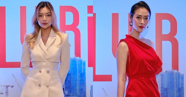 Katleen Phan Vo wears discreetly, Diep Bao Ngoc wears a striking red dress to attend a movie press conference