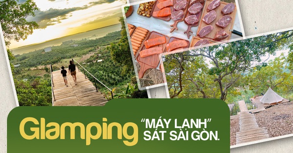 The glamping place is only 2 hours by car from Saigon, but the scenery is not inferior to Da Lat, many families say “every week is fine”!