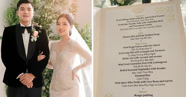 What does Ha Duc Chinh’s wedding menu at the most luxurious hotel in Hanoi have?