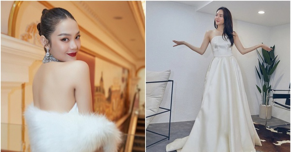 Minh Hang went to try on a wedding dress again, what does the June bride look like?