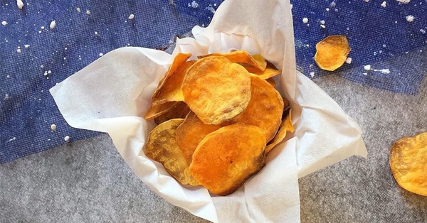 How to make very simple sweet potato chips for sisters on a diet