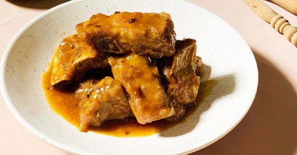 How to make simple fried pork ribs with orange sauce and excellent rice