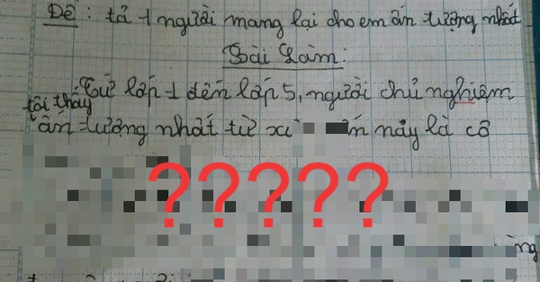 Primary school student writes essay describing teacher who has no husband