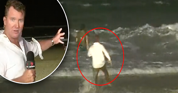 The reporter dropped the mic and jumped into the sea to save people