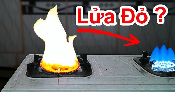 What to do if the flame of the gas stove turns red?