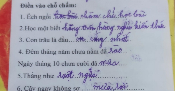 Primary school students do Vietnamese homework, the first sentence that parents have “laughed for 3 days”