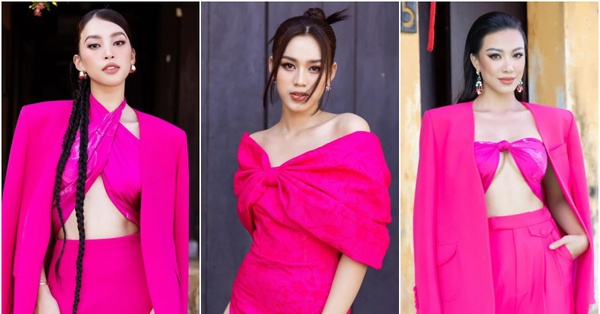 Tieu Vy – Do Thi Ha and the beauties in the same bright pink color match hot beauty on the red carpet