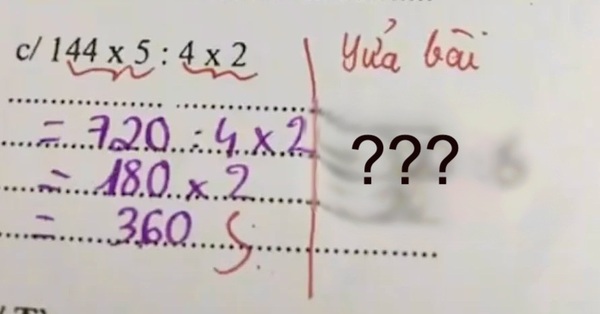 Học trò làm bài Toán 180 x 2 = 360 nhưng bị giáo viên gạch bỏ, bèn đổi sang cách tính khác nhìn còn 