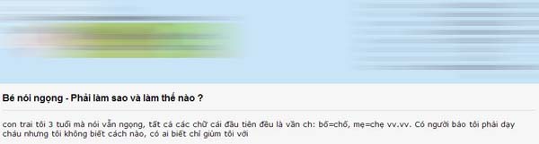 Cùng bé từ biệt tật nói ngọng 1 Cùng bé từ biệt tật nói ngọng 1