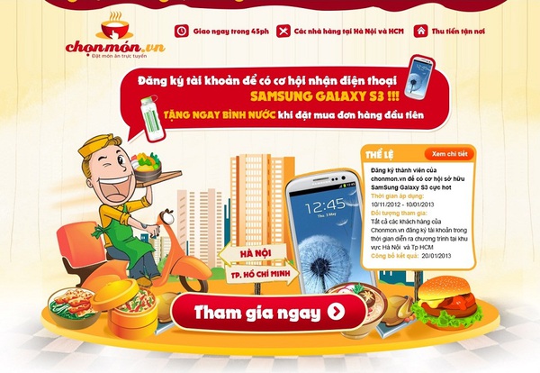 Cơ hội sở hữu Samsung Galaxy S3 c&ugrave;ng chonmon.vn 1