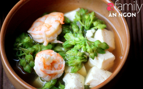 Ngọt thanh món canh thiên lý nấu tôm, đậu phụ - aFamily