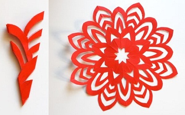 Cắt hoa trang trí theo nghệ thuật kirigami Nhật Bản