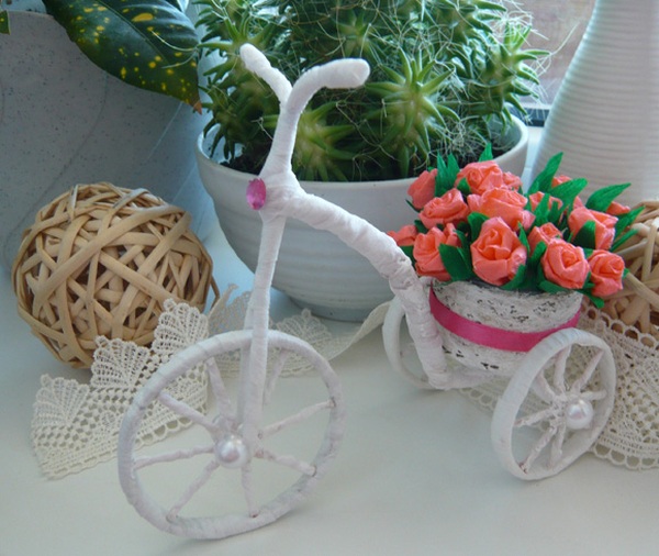 Khéo tay làm chiếc xe đạp chở hoa xinh xắn 10