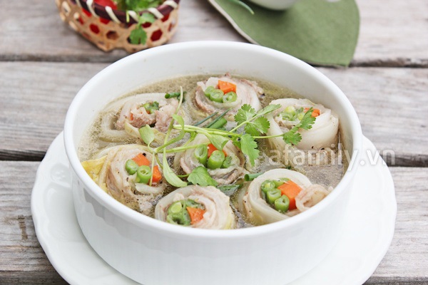 Canh cải thảo cuộn thịt ngọt thơm hấp dẫn 12